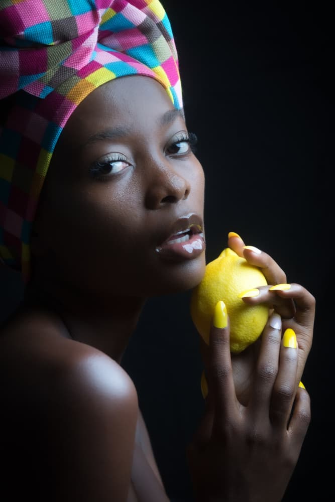 Vibrant Lemon Portrait by Ruth Franke — canvas wall art