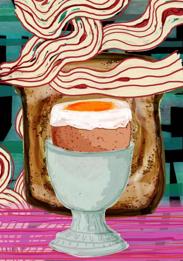 Whimsical Breakfast Still Life by XHOZUCAN — canvas wall art