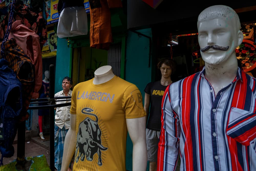 Mannequins on Market Street by Kuntal Biswas — canvas wall art