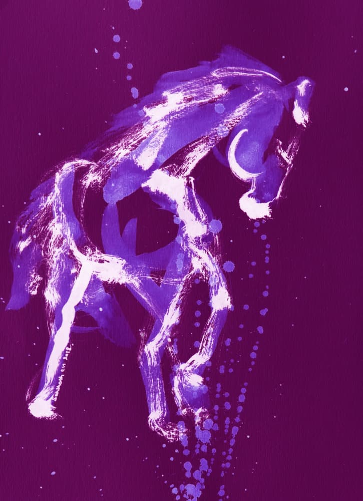 Purple Galloping Horse by Santhosh ch — canvas wall art