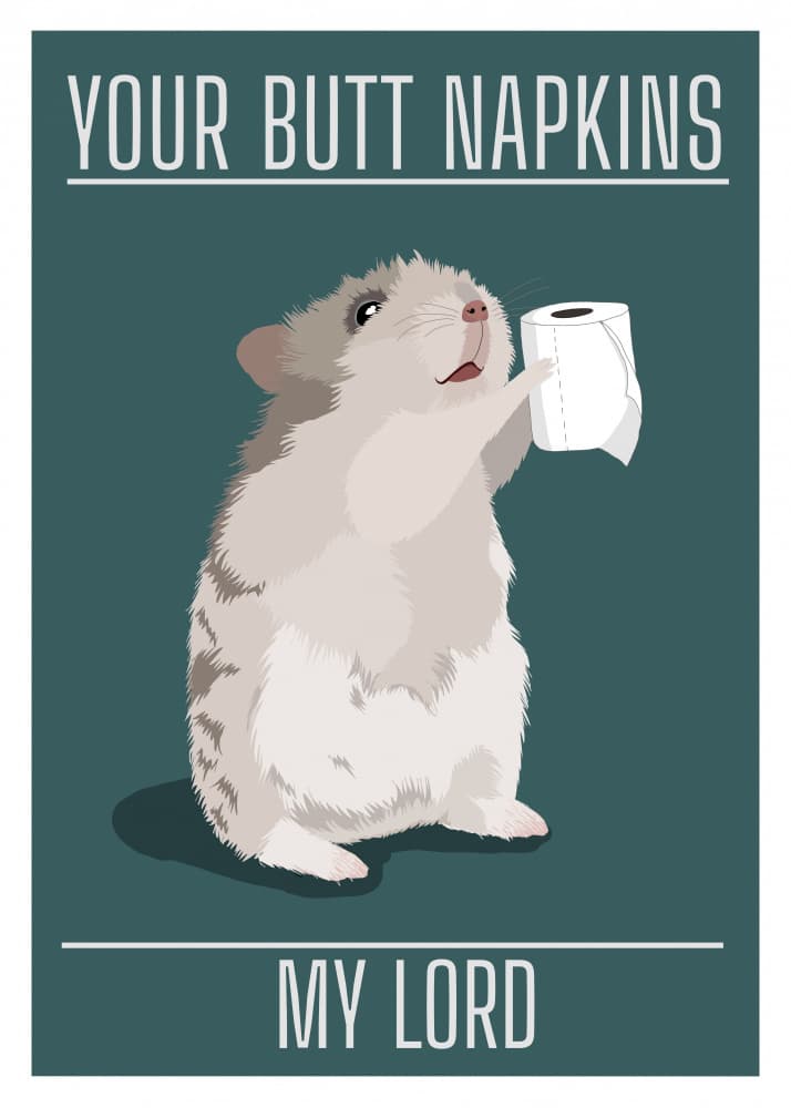 Hamster's Butt Napkins My Lord by ByKammille — canvas wall art