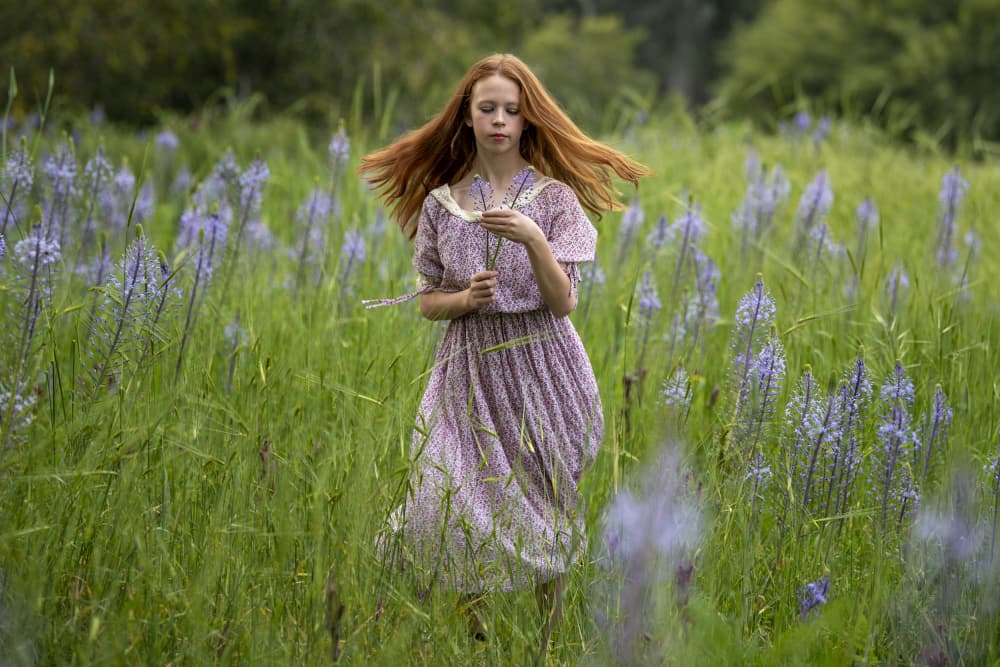 Redhead in Lavender Field by Eyal Amer — canvas wall art
