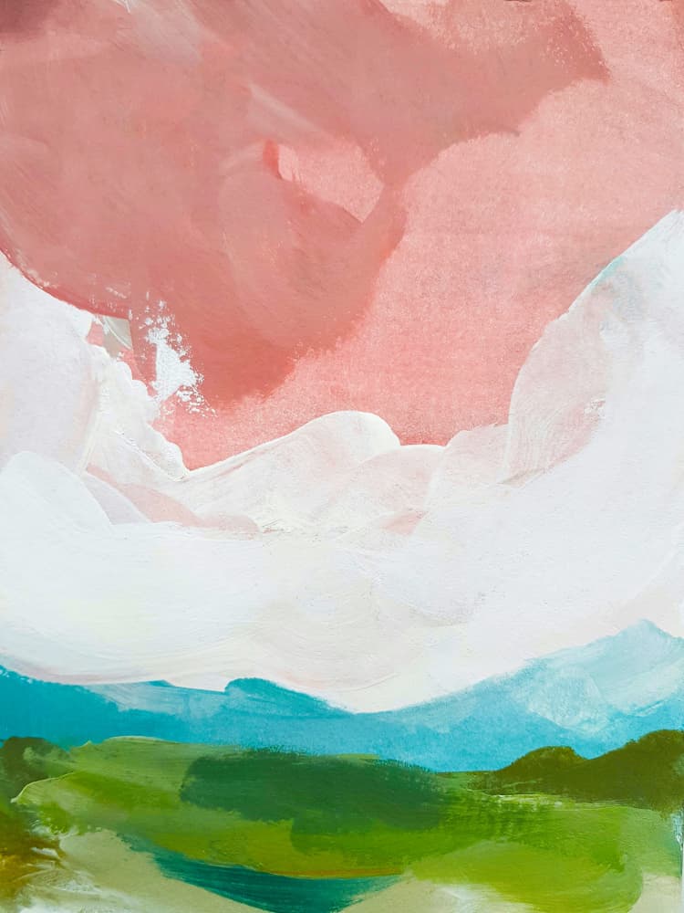 Dreamy Pink Sky Hills by Ejaaz Haniff — canvas wall art