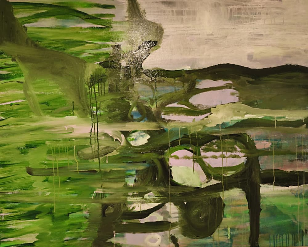 Green Water Reflections by Joackim Schou Dahle — canvas wall art