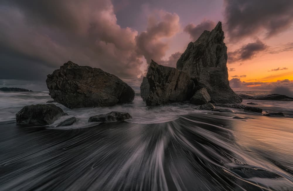 Twilight Sea Stacks by Lydia Jacobs — canvas wall art