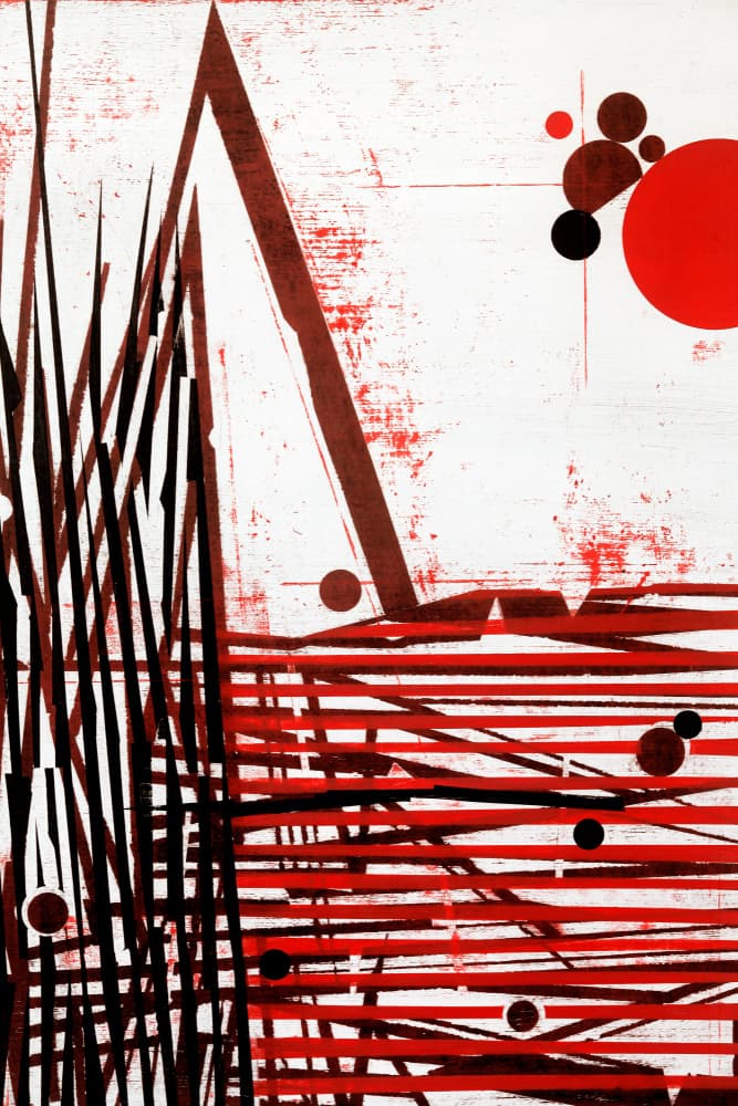 Dynamic Red Shapes by Petr Strnad — canvas wall art