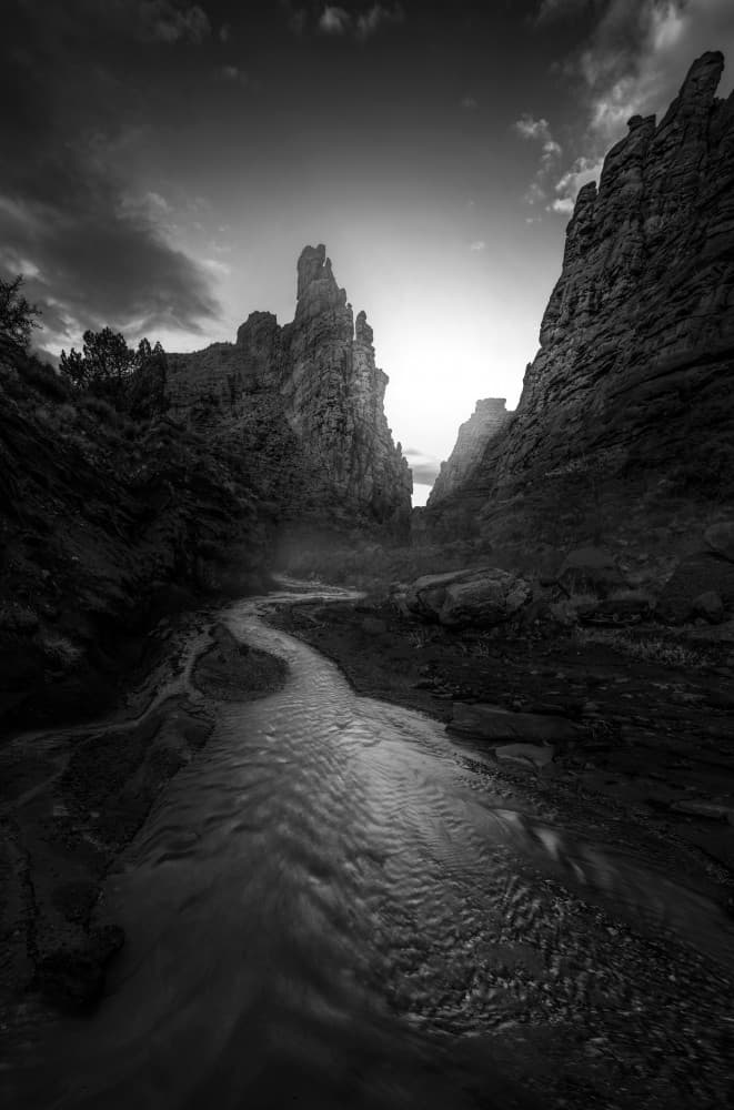 Dramatic Canyon Flow by Ruiqing P. — canvas wall art