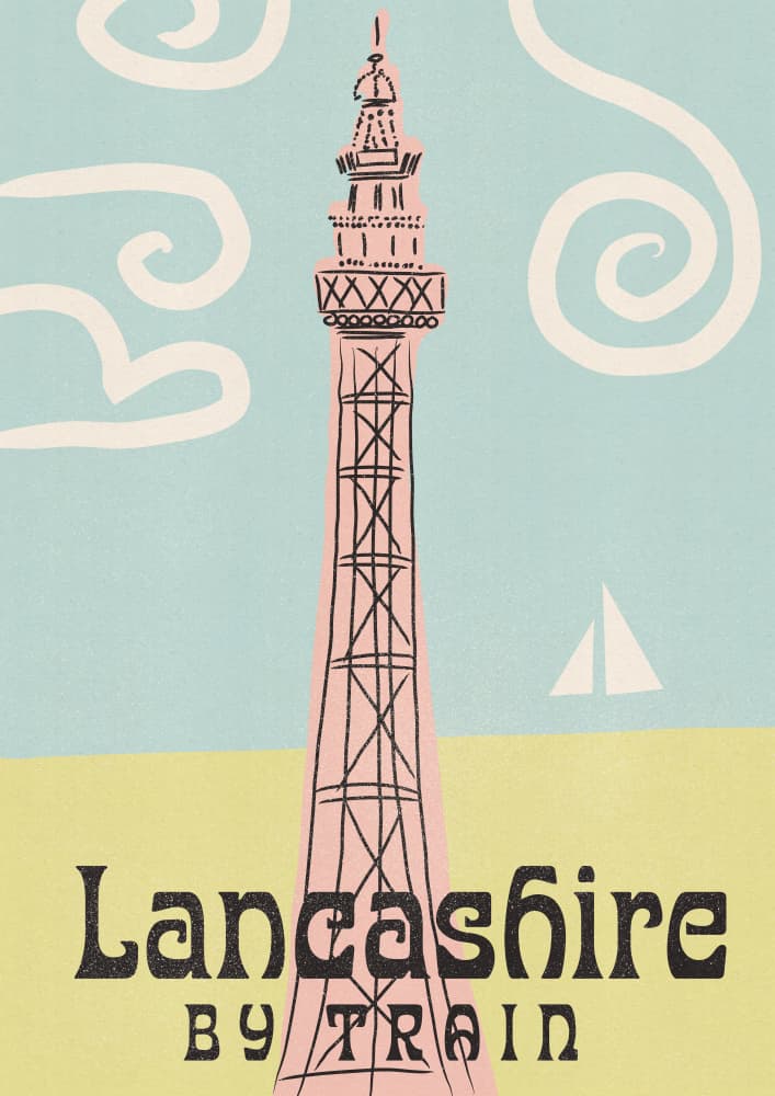 Retro Blackpool Tower by Nicholas — canvas wall art