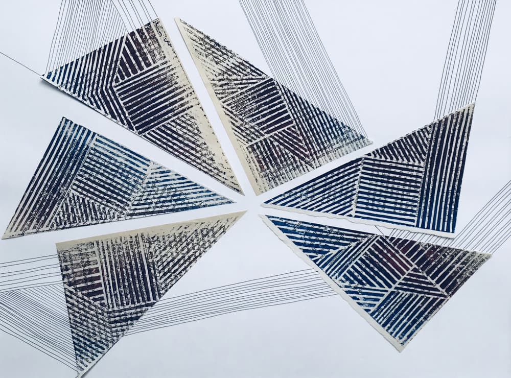 Dynamic Geometric Lines by kellymariesmith — canvas wall art