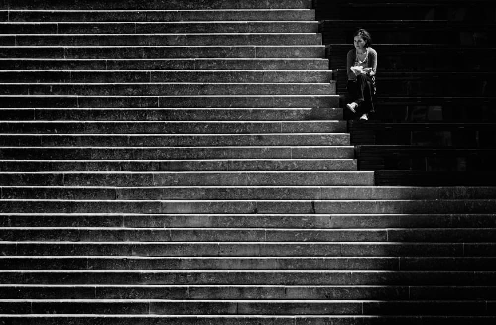 Solitary Figure Steps by Greetje van Son — canvas wall art