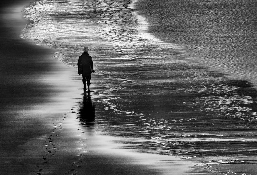 Solitary Beach Walk by Jois Domont ( J.L.G.) — canvas wall art
