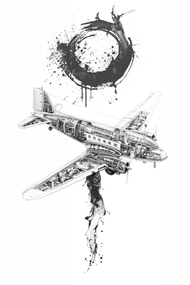 Vintage Plane Cutaway by Rafal Kulik — canvas wall art