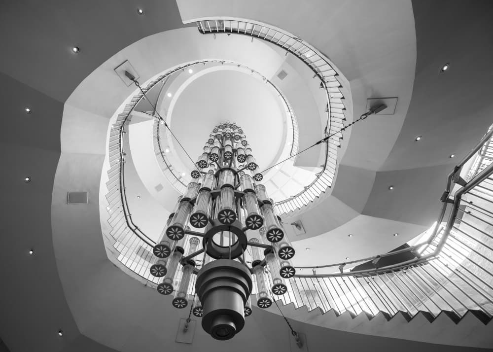 Modern Spiral Chandelier by Michiko Ôtomo — canvas wall art