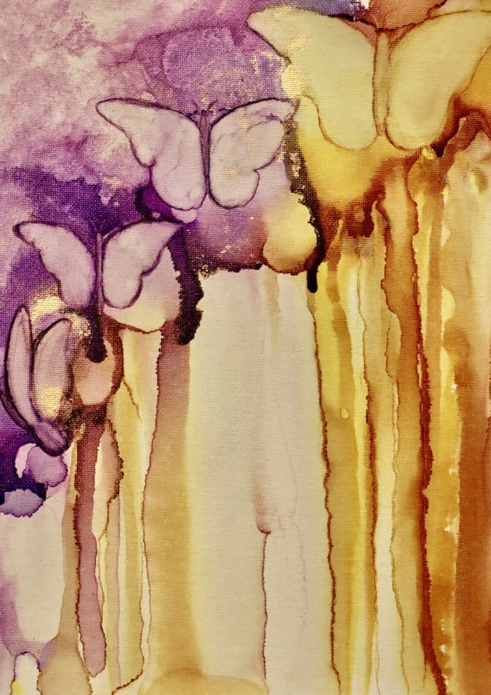 Fluid Gold Butterflies by Amy Tieman — canvas wall art