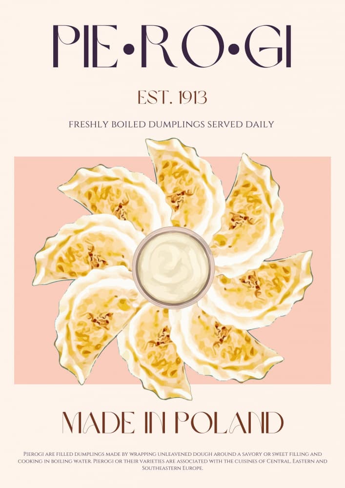 Polish Pierogi Plate by Nazma Khokhar — canvas wall art