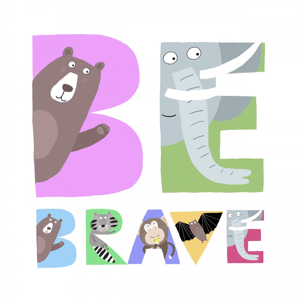 Be Brave Animal Letters by Carla Daly — canvas wall art