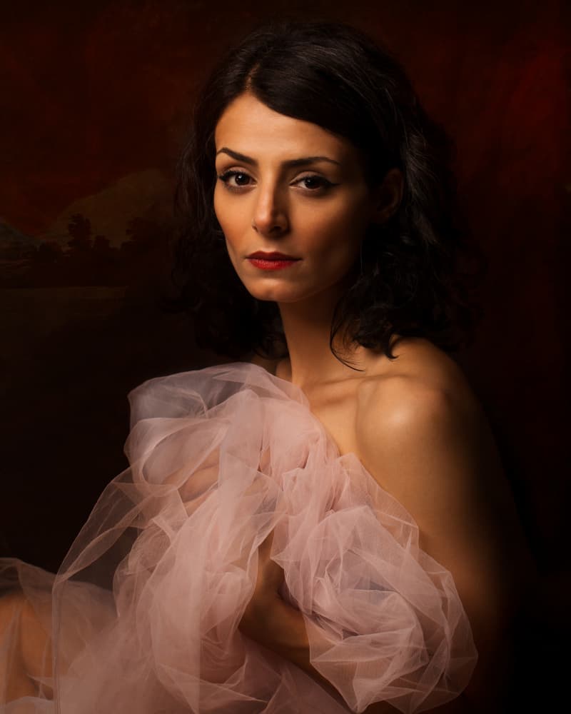 Elegant Woman Gaze by Mehdi Mokhtari — canvas wall art