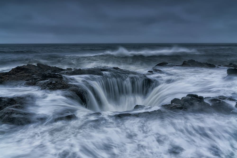 Waves Into The Abyss by Aidong Ning — canvas wall art