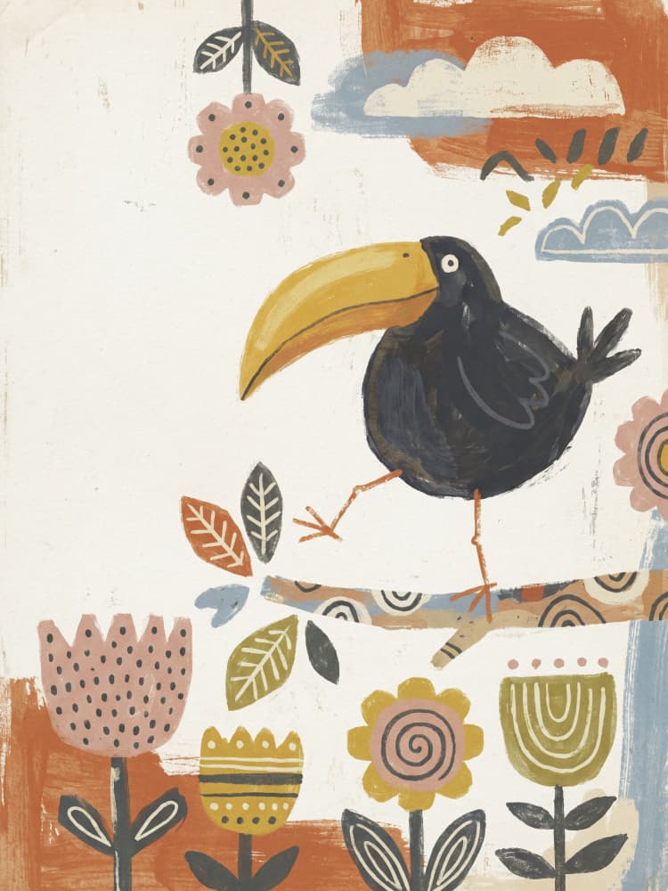 Happy Toucan Garden by Andreas Magnusson — canvas wall art