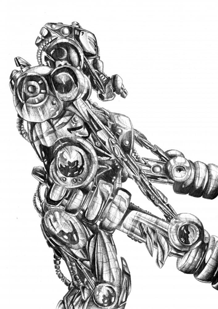 Futuristic Robotic Figure by Kulik — canvas wall art