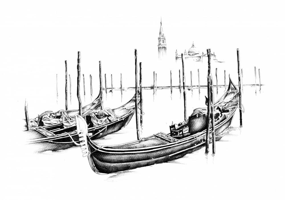 Classic Venice Gondolas by Kulik — canvas wall art