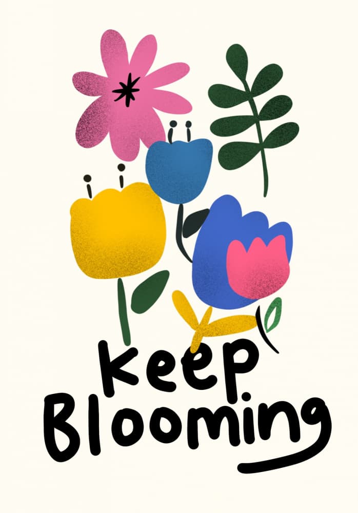 Keep Blooming Flowers by sucidraw — canvas wall art