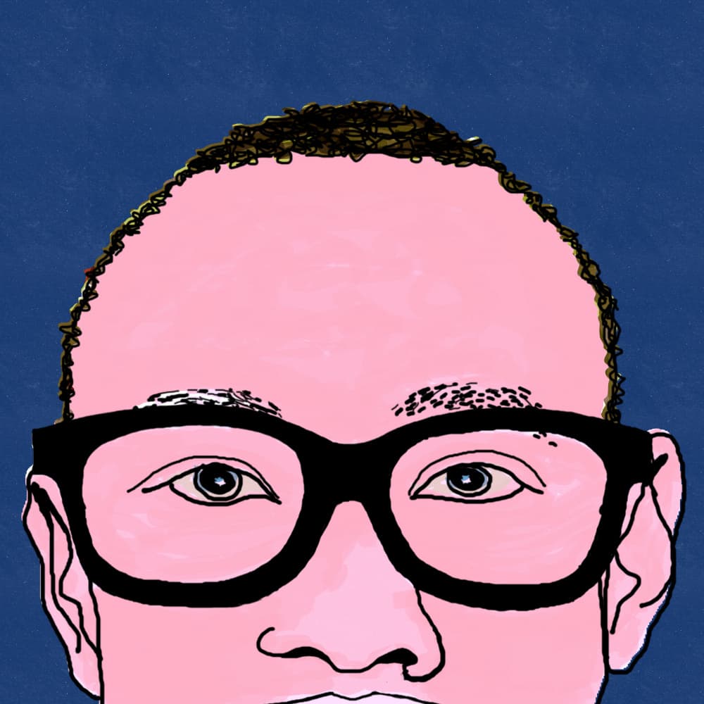 Illustrated Person in Glasses by XHOZUCAN — canvas wall art