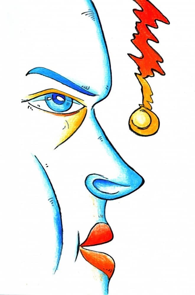 Mysterious Blue Profile by Kulik — canvas wall art