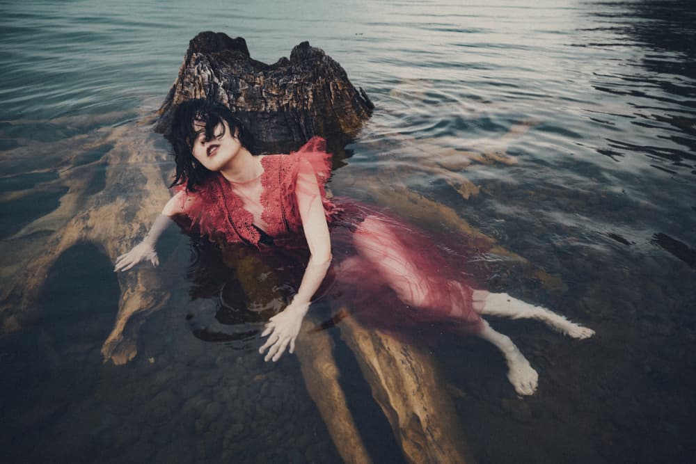Floating Red Dress by Kurosaki Sangan — canvas wall art