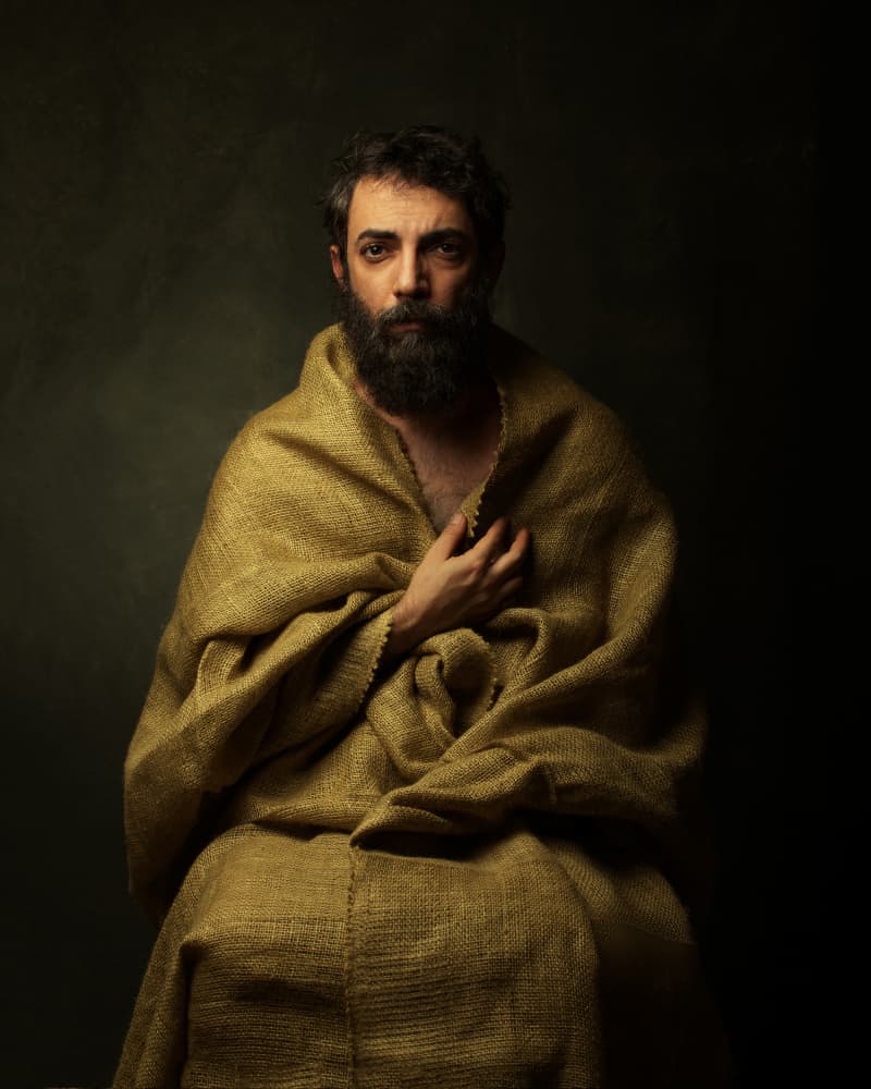 Contemplative Bearded Man by Mehdi Mokhtari — canvas wall art