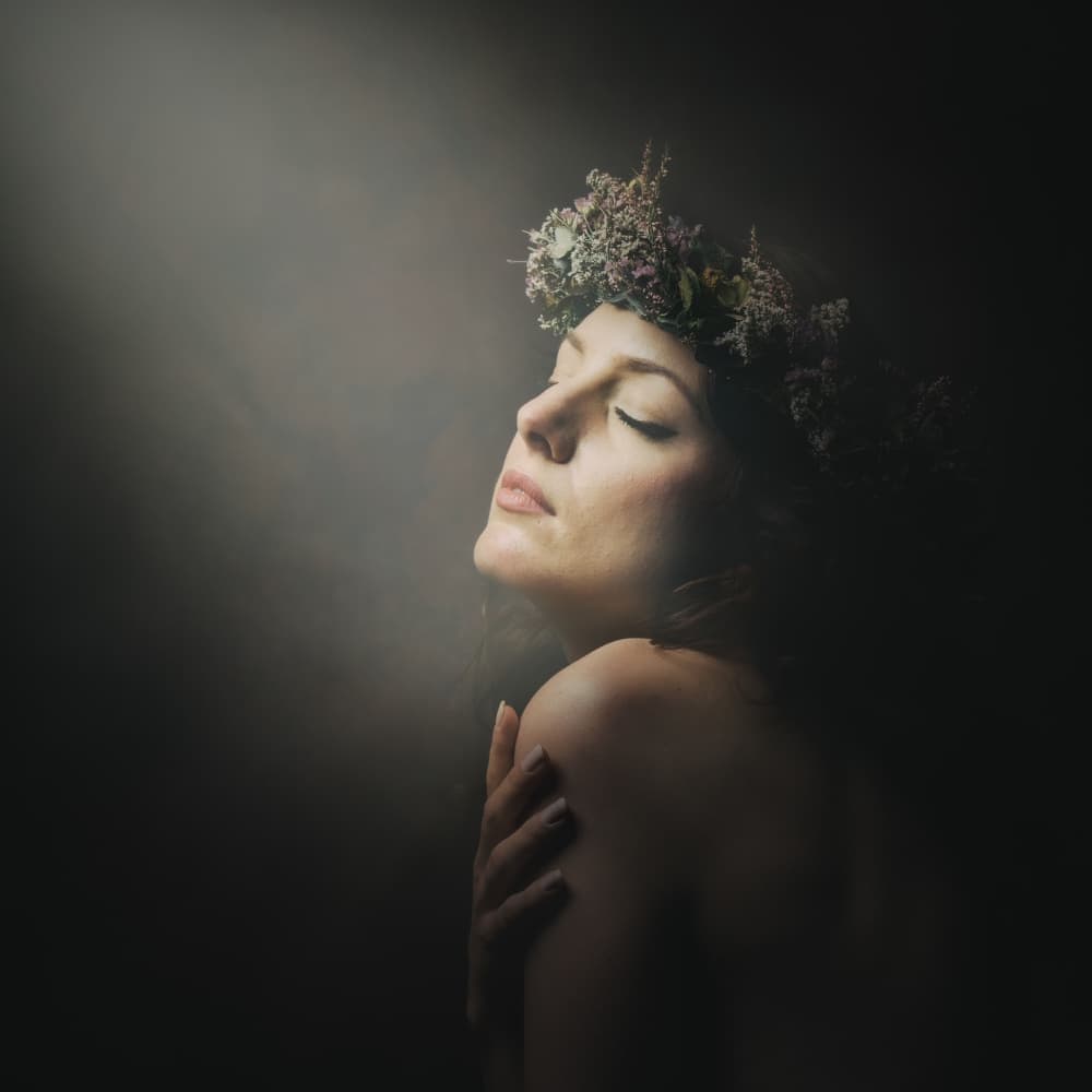 Serene Floral Crown by Christian Kurz — canvas wall art