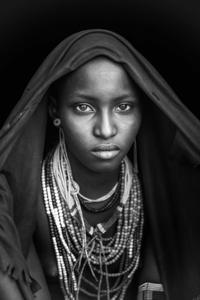 Beaded African Portrait by Trevor Cole — canvas wall art