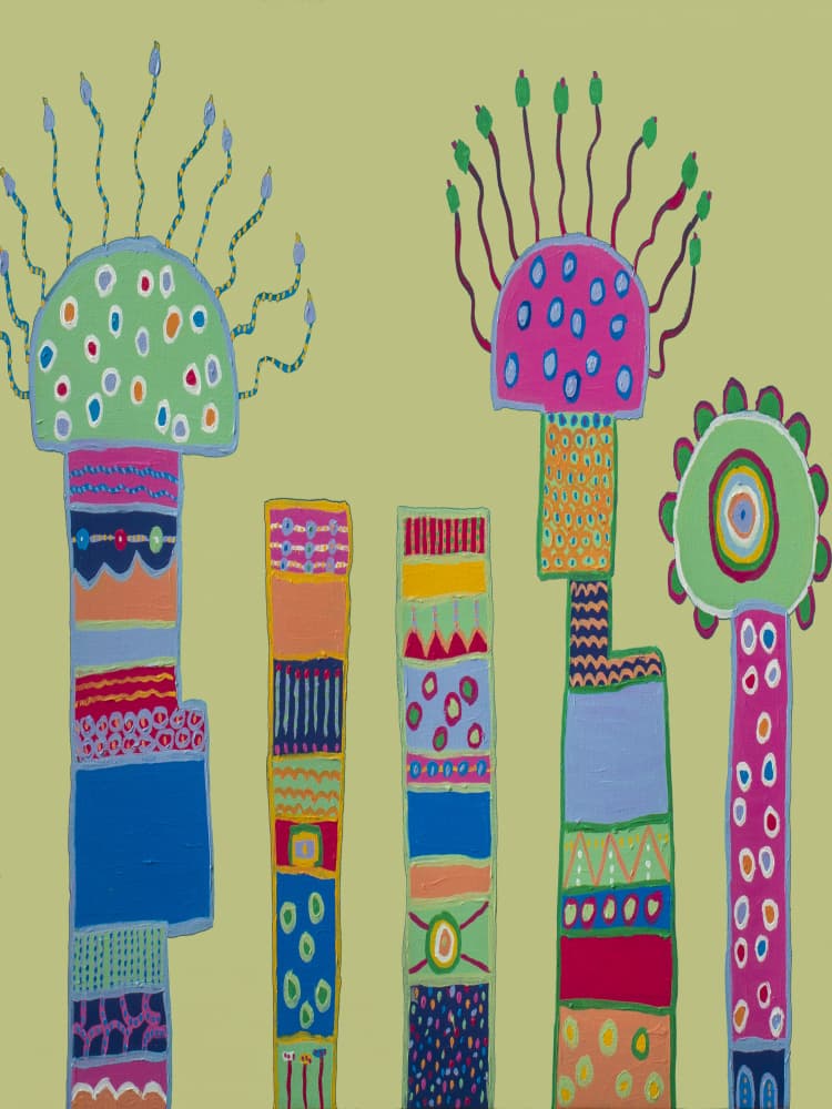 Colorful Whimsical Garden by Helen Joynson — canvas wall art
