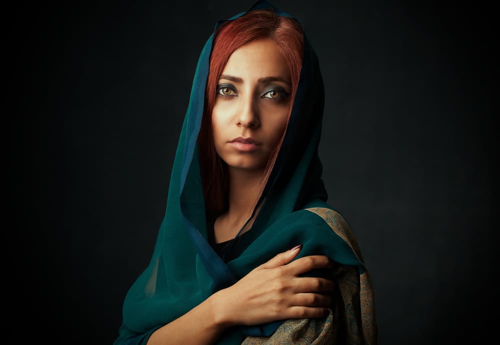 Mysterious Woman's Gaze by Mehdi Mokhtari — canvas wall art