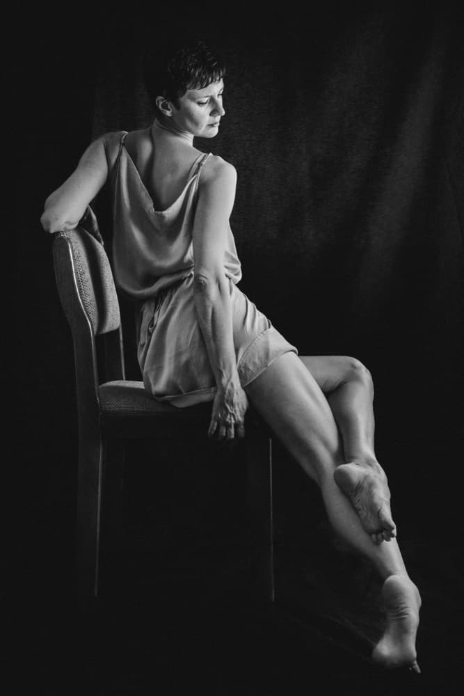 Graceful Seated Woman by Eiji Yamamoto — canvas wall art