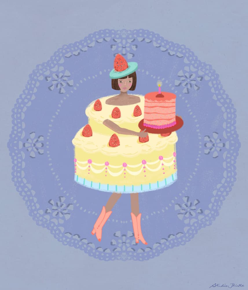 Birthday Cake Girl by Yami SM — canvas wall art