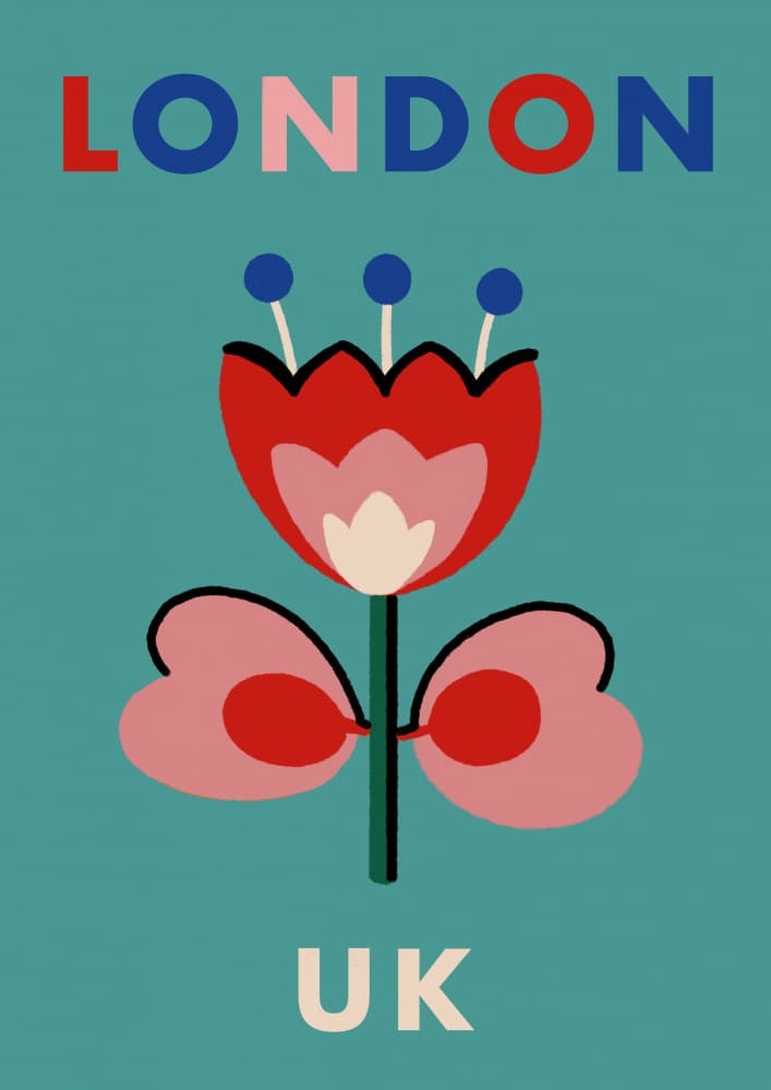 London Folk Flower by Nidhi Kachhadiya — canvas wall art