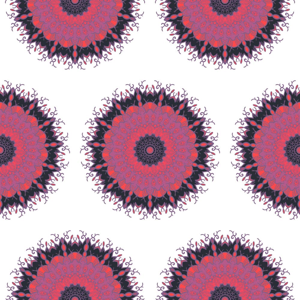 Vibrant Repeating Mandalas by Marika Barsrsind β canvas wall art
