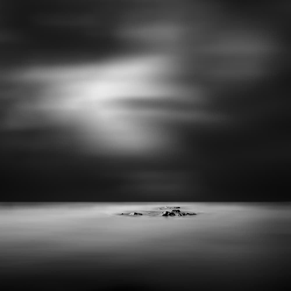 Minimal Black And White Seascape by George Digalakis — canvas wall art