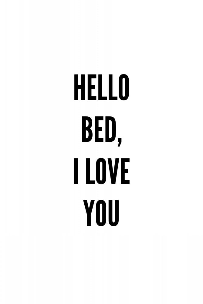 Hello Bed I Love You by Oju Design — canvas wall art