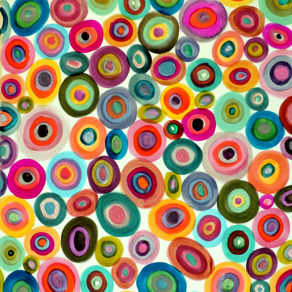 Vibrant Concentric Circles by Sylvie Demers — canvas wall art