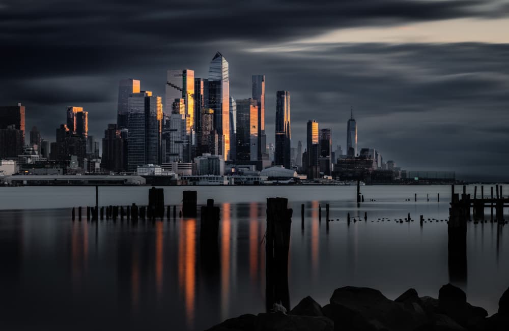 Golden Hour City Skyline by Wei (David) Dai — canvas wall art