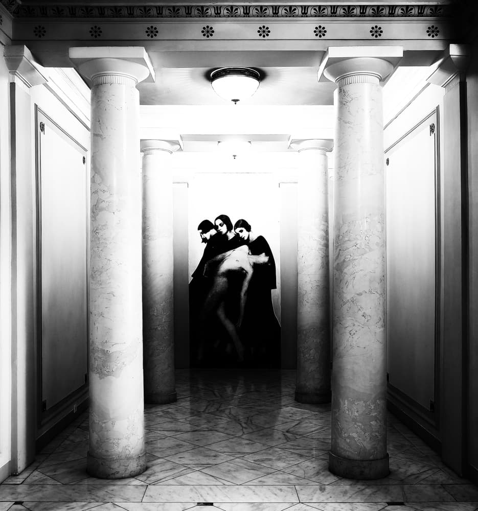 Dramatic Hallway Lamentation by Julien Oncete — canvas wall art