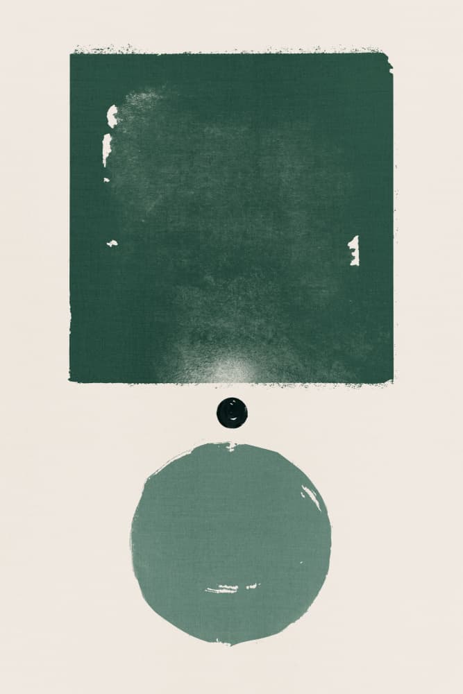 Minimalist Green Shapes by Ema Paraschiv — canvas wall art