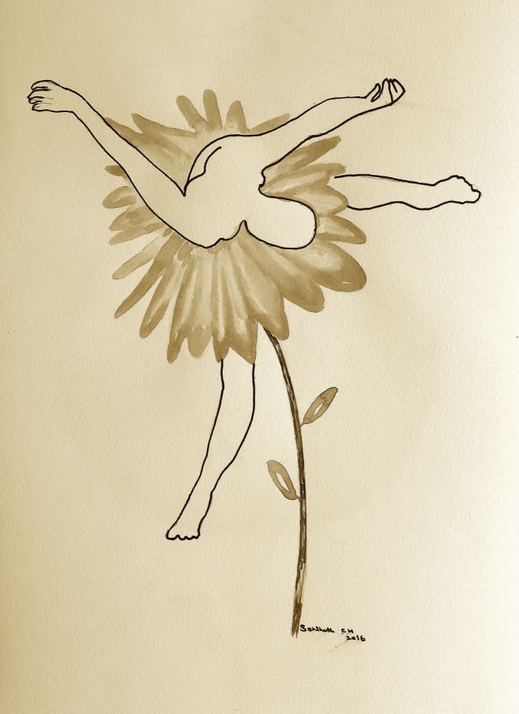 Graceful Flower Dance by Santhosh ch — canvas wall art