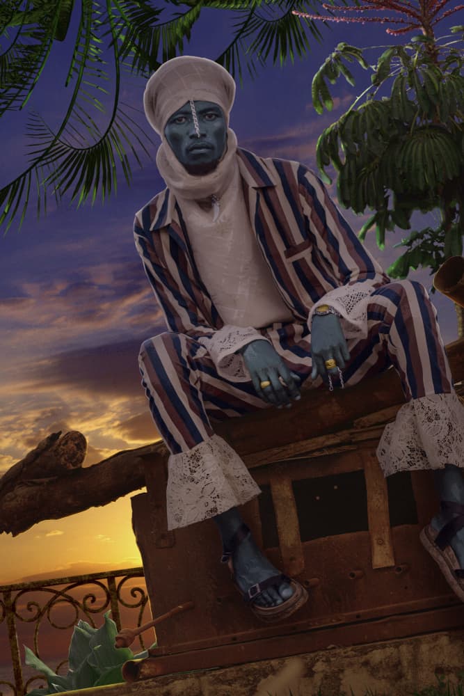 Blue Spirit Tropical Sunset by CosmoZach — canvas wall art