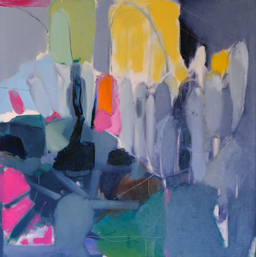 Vibrant Abstract Cityscape by Elena Shraibman — canvas wall art