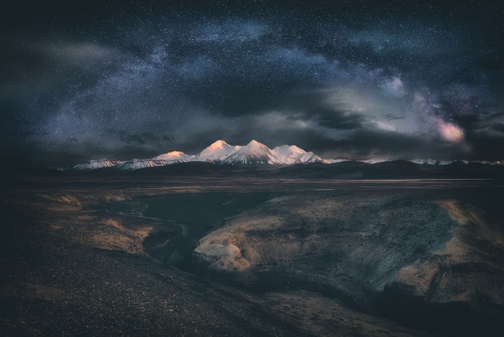 Milky Way Mountains by Selions(陈磊) — canvas wall art
