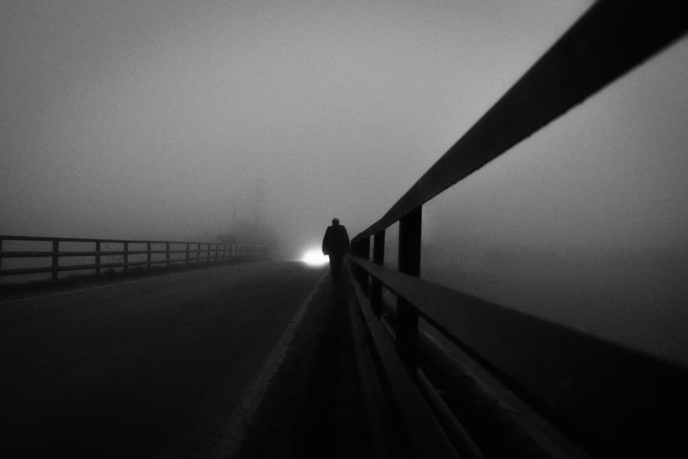Mysterious Walk In Fog by Ali Ayer — canvas wall art