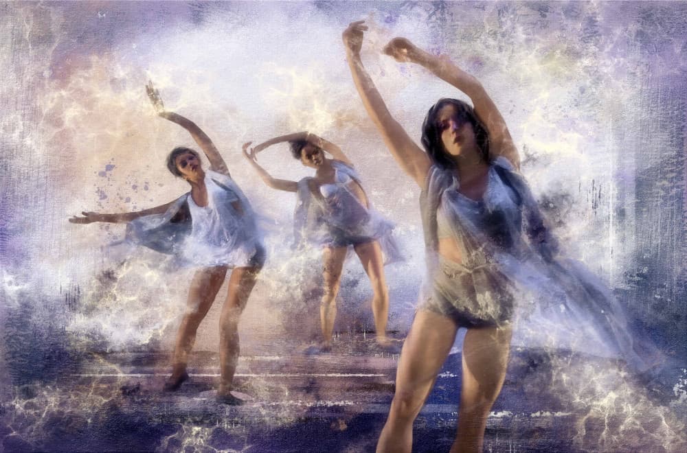 Graceful Dancers Glow by Charlaine Gerber — canvas wall art